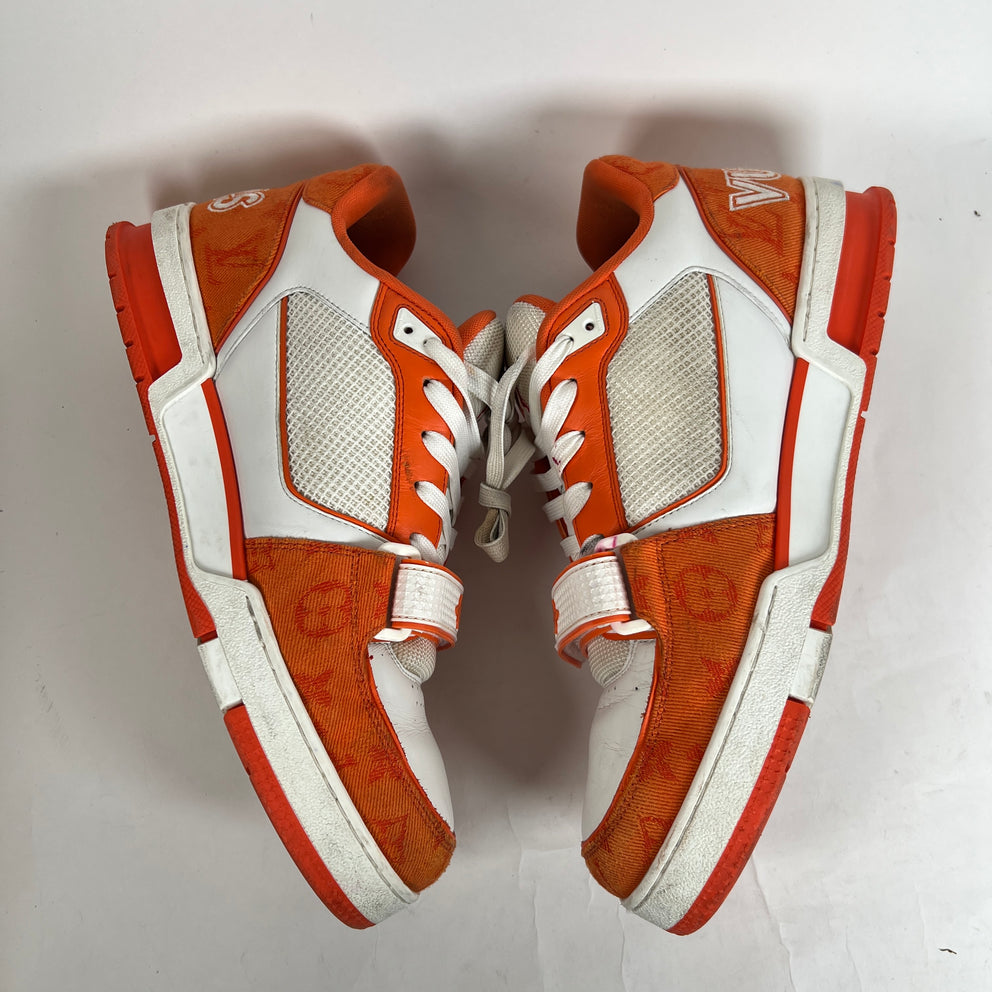 Louis Vuitton Orange Denim Monogram Trainer Size LV 9