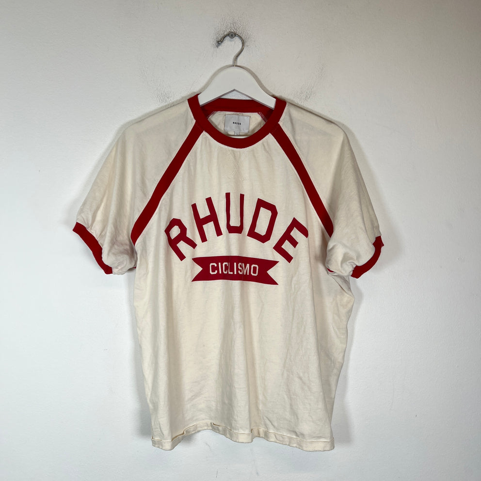 Rhude Red/Cream Ciclismo Raglan Tee Size L