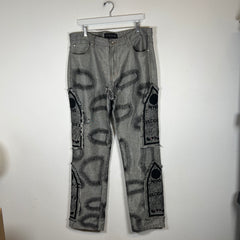 Who Decides War Silver/Black Denim Size 38