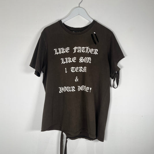 Number (N)ine 'Like Father' Brown T-Shirt Size 3