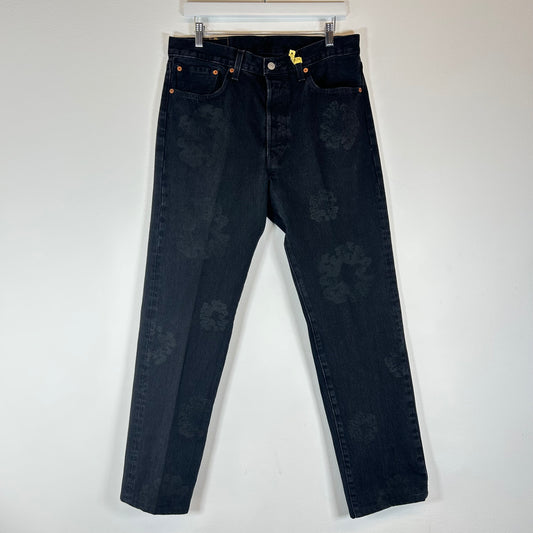 Denim Tears Black/Black Wreath Jeans Size 34