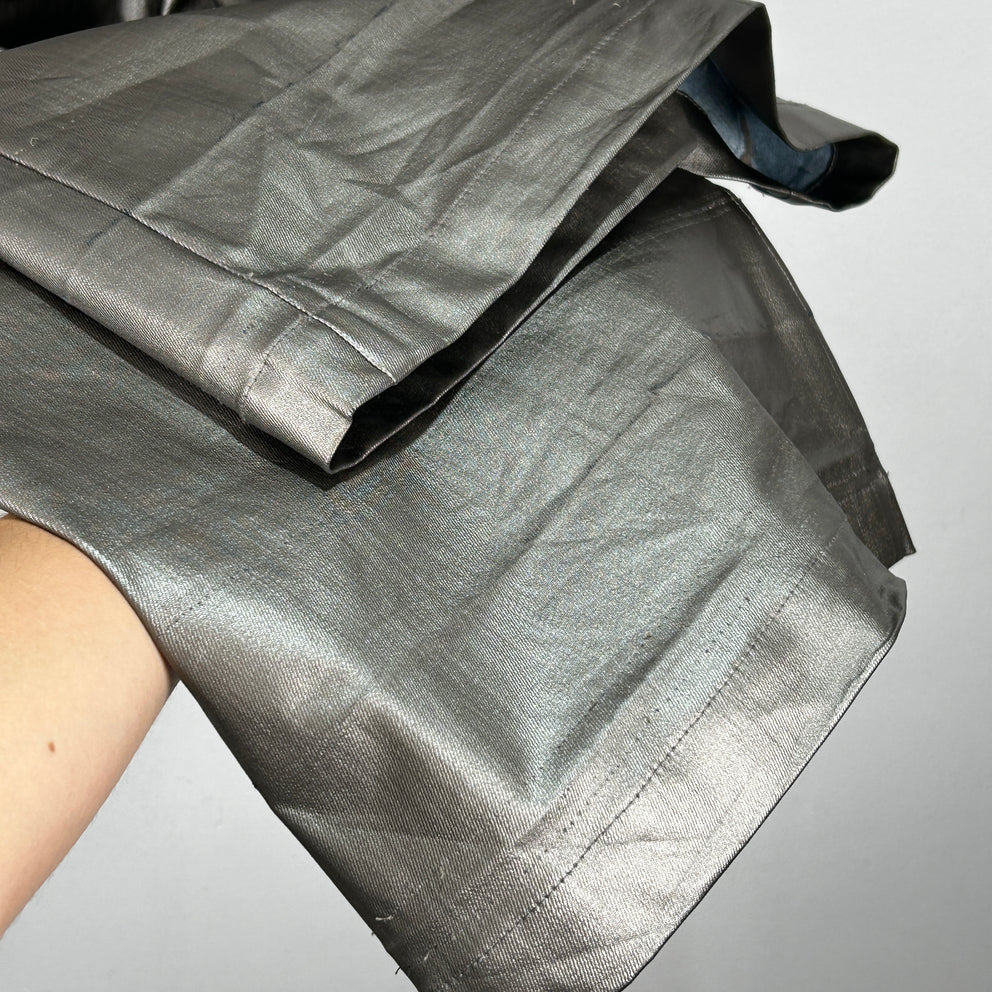Rick Owens Silver Wide Leg Cargo Bela Pants Size 46