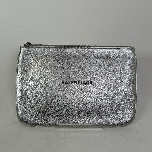 Balenciaga Silver Everyday Clutch Pouch