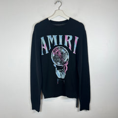 Amiri Black Cashmere Crystal Ball Sweater Size S