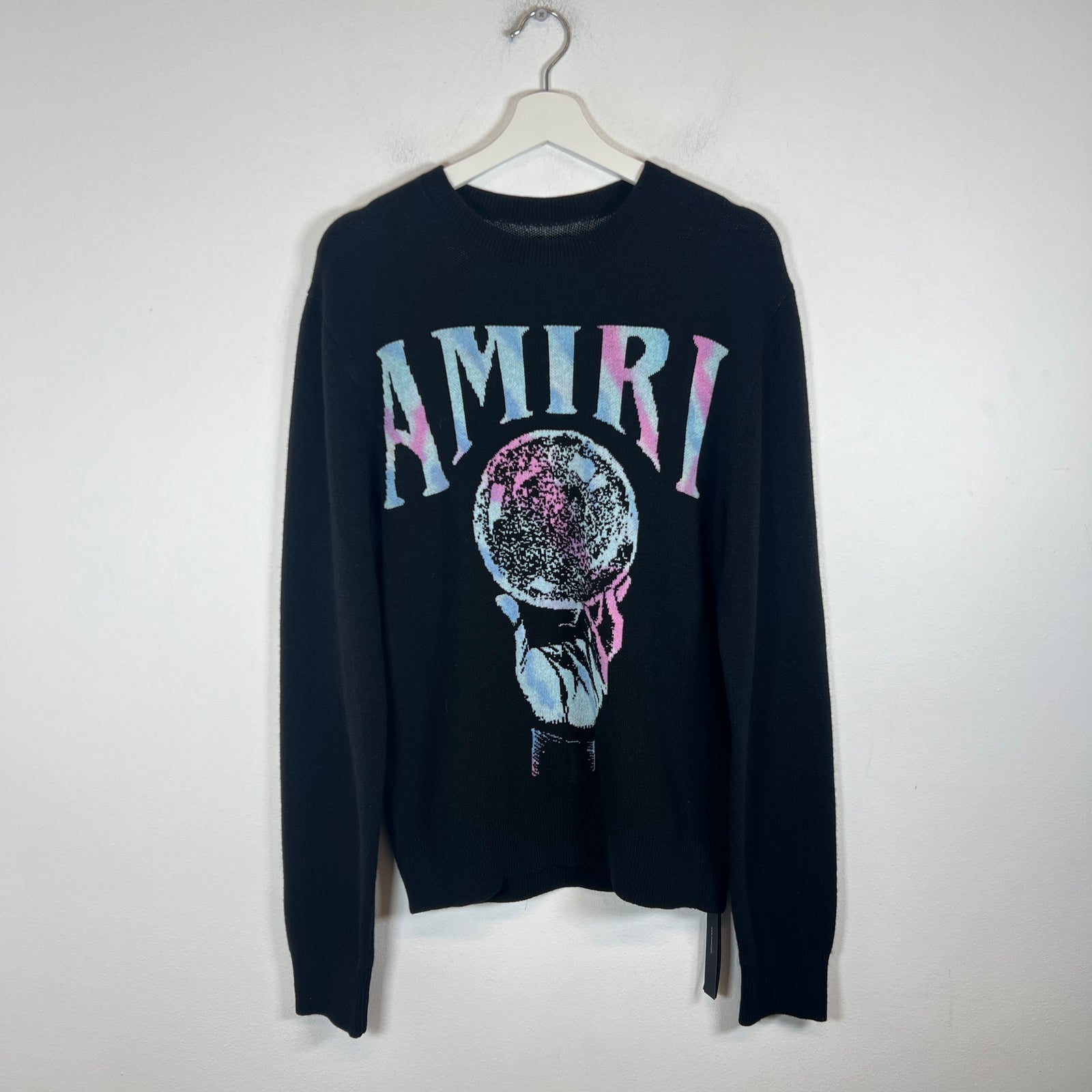 Amiri Black Cashmere Crystal Ball Sweater Size S