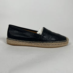 Gucci Espardrilles Black GG Flats Size 41