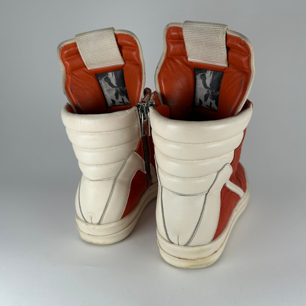 Rick Owens Orange Lamb Leather Geobaskets Size 41