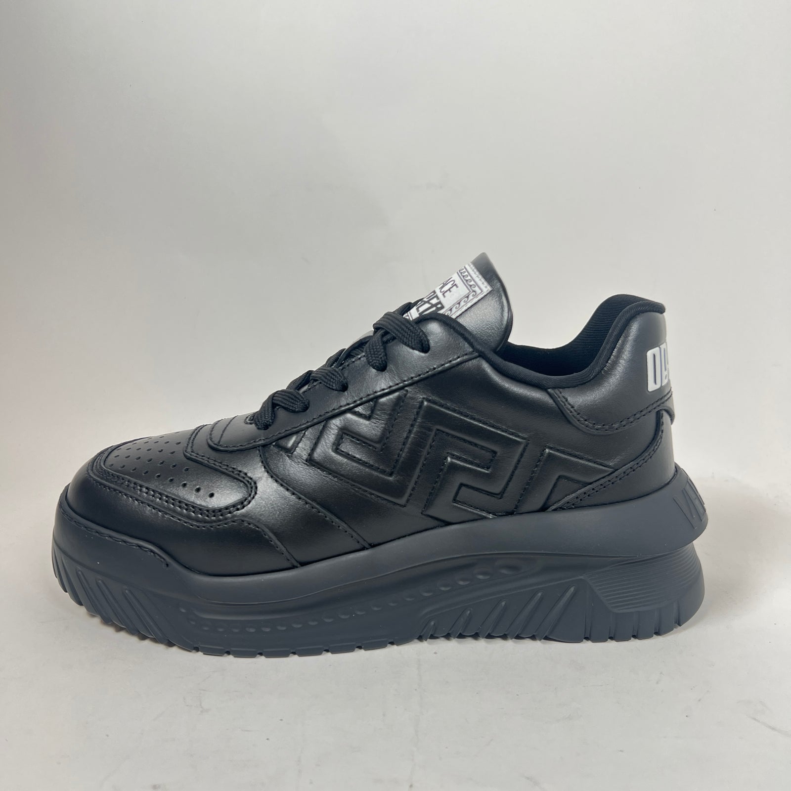 Versace Black Odissea Leather Sneaker Size 38