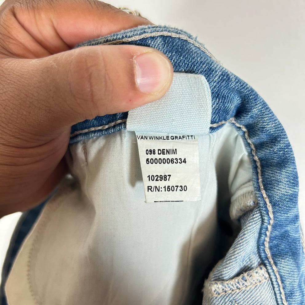 Ksubi Van Winkle Graffiti Lightwash Jeans Size 34
