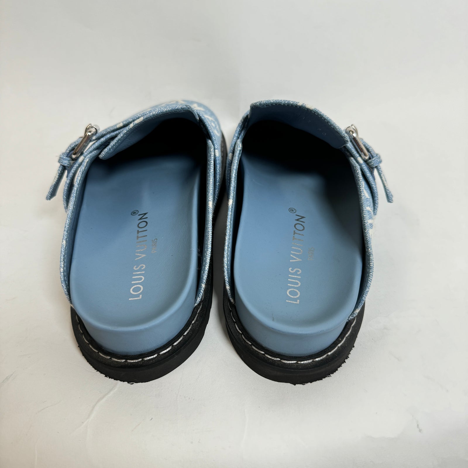Louis Vuitton Denim Cozy Mules Size 38