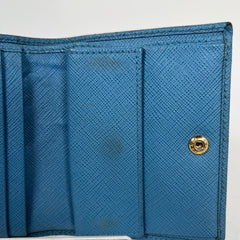 Prada Light Blue Saffiano Leather Wallet