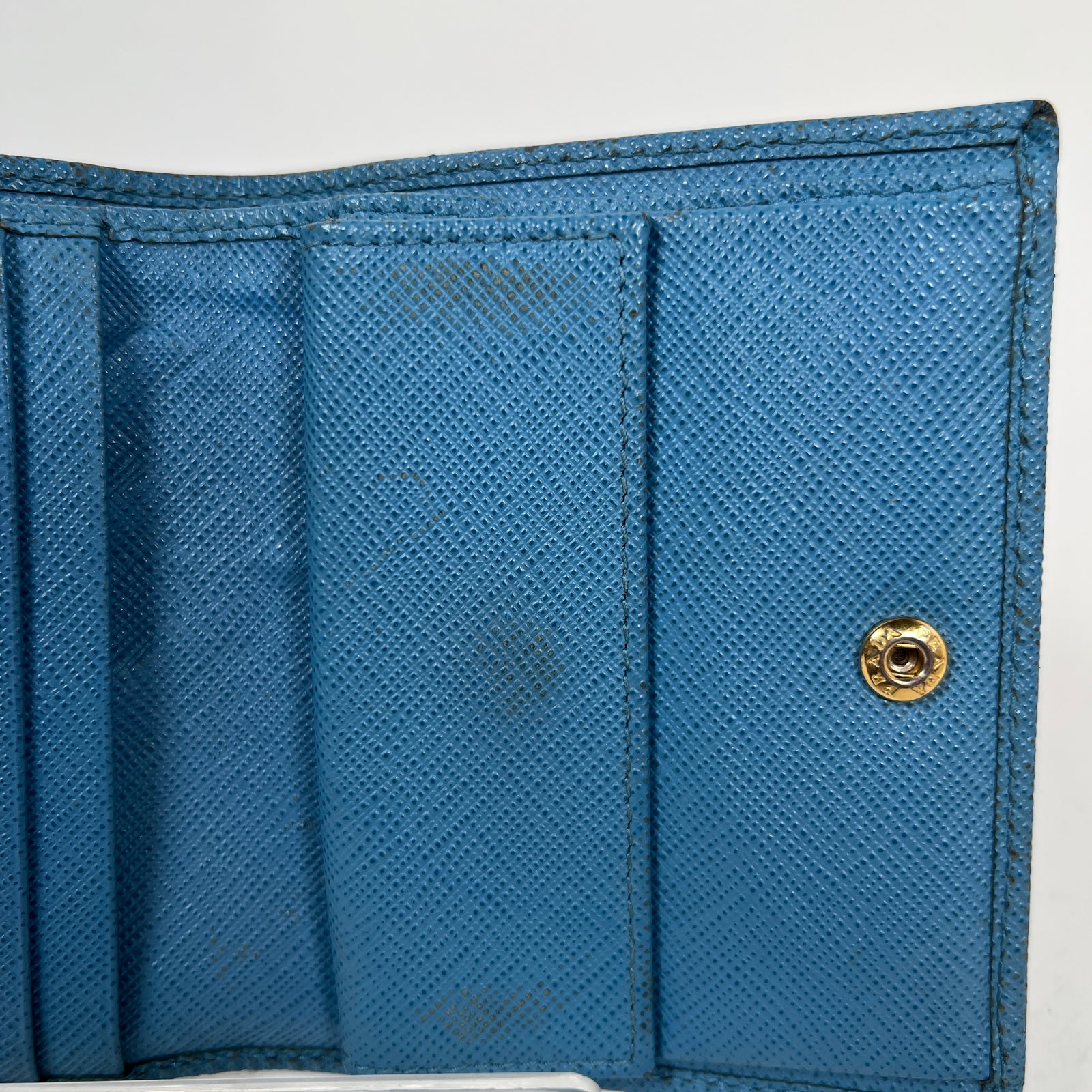 Prada Light Blue Saffiano Leather Wallet