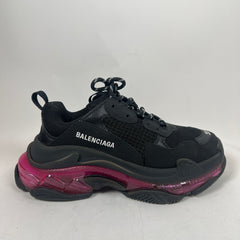 Balenciaga Black/Pink Triple S Sneaker Size 38