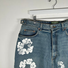 Denim Tears Wreath Logo Denim Shorts Size 38