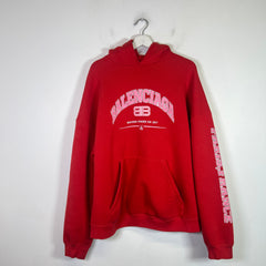 Balenciaga Red Maison Fondee 1917 Wide Fit Hoodie Size 2