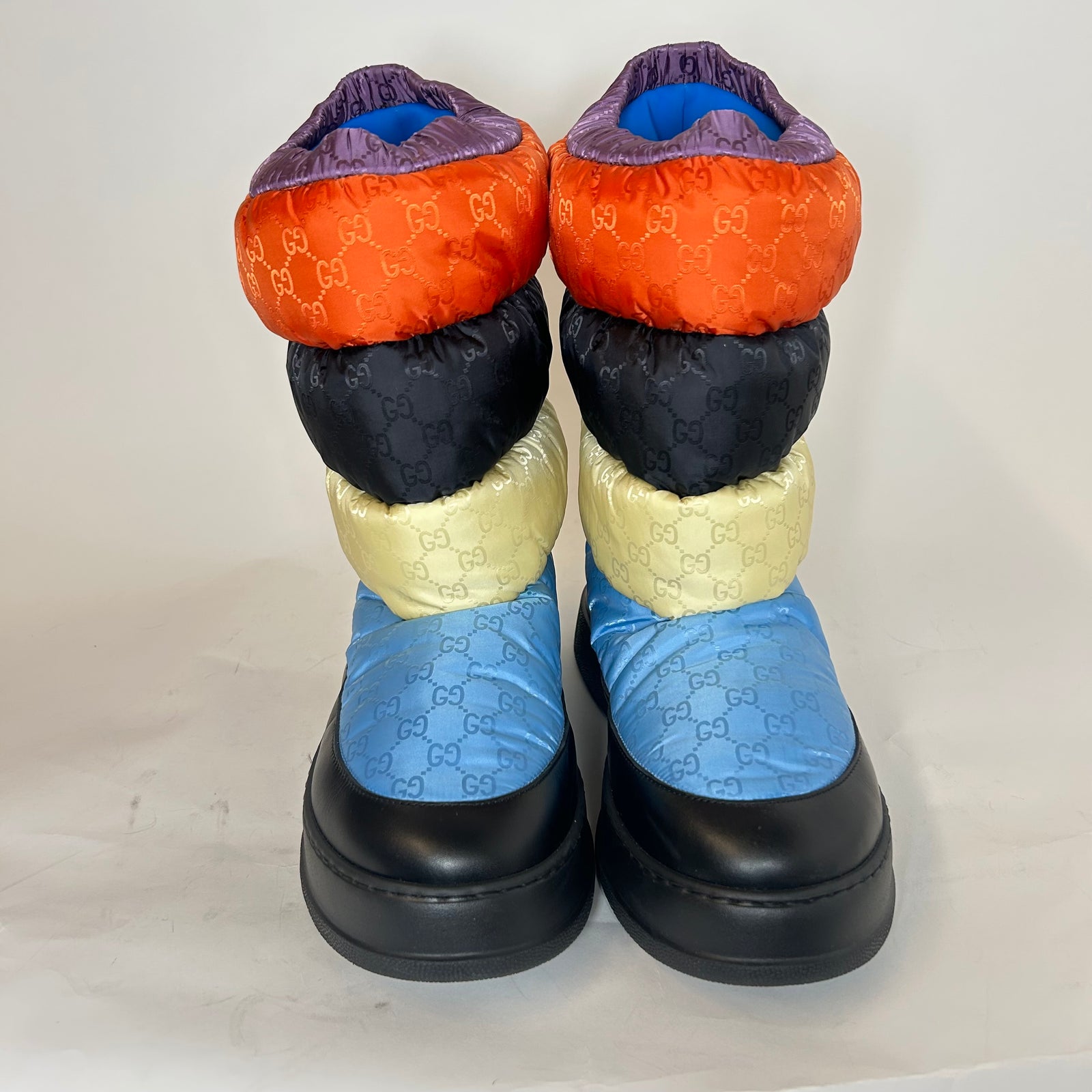 Gucci Multicolor GG Nylon Padded Snow Boots Size GG 9.5