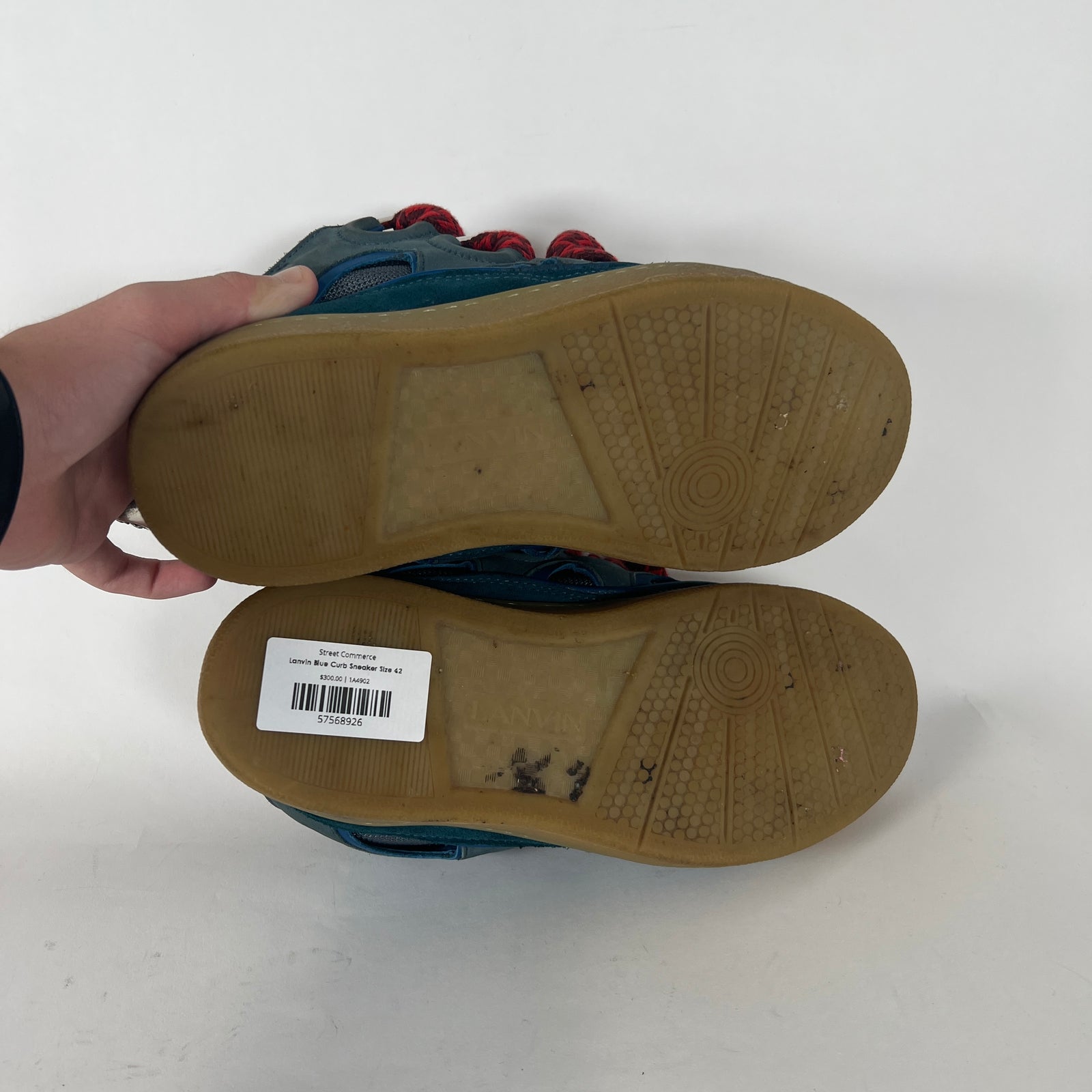 Lanvin Blue Curb Sneaker Size 42