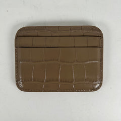 Balenciaga Logi Beige Croc Cardholder