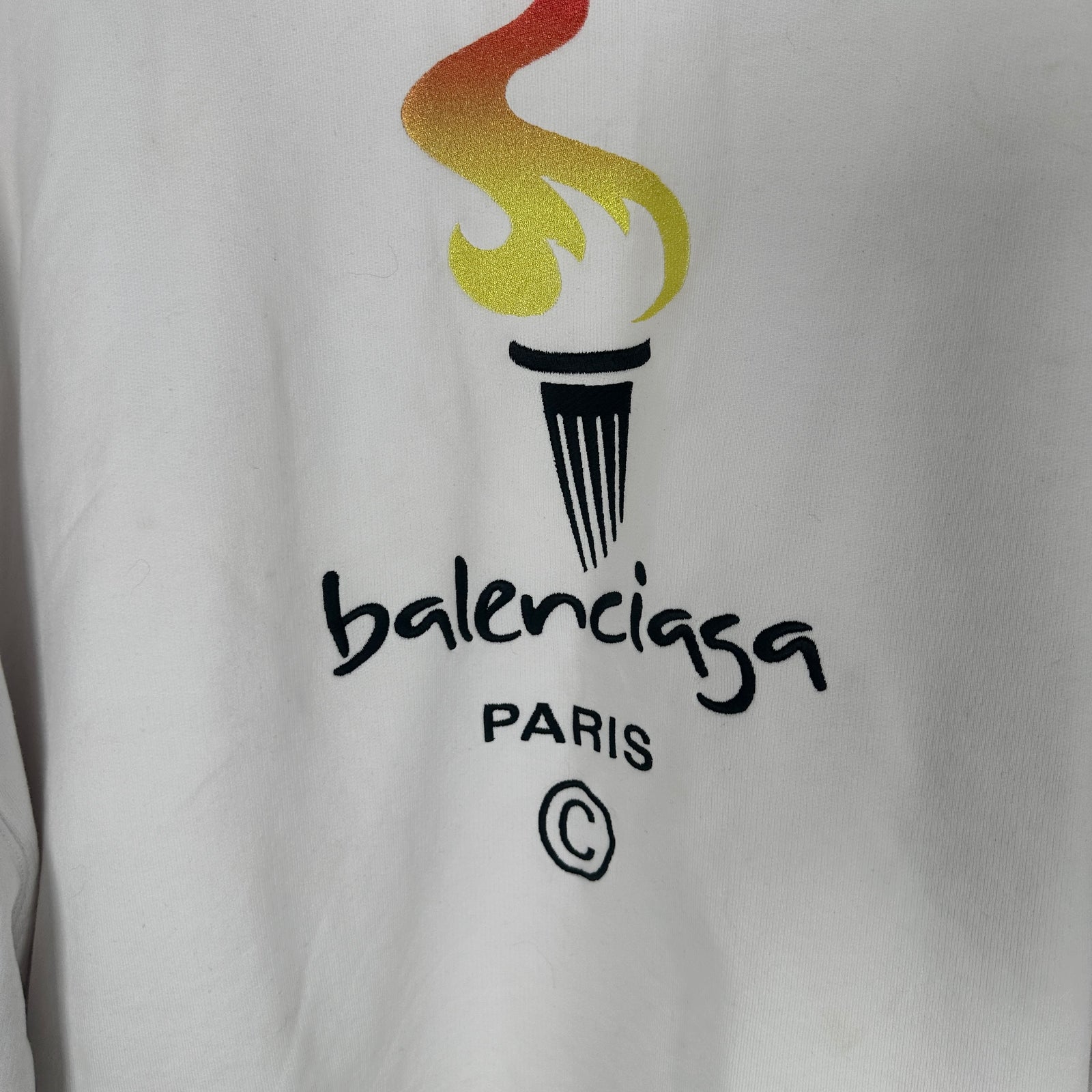 Balenciaga White 'Olympics' Hoodies Size XL