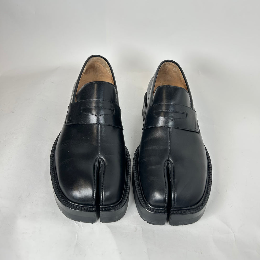 Maison Margiela Black Leather Tabi Loafer Size 44