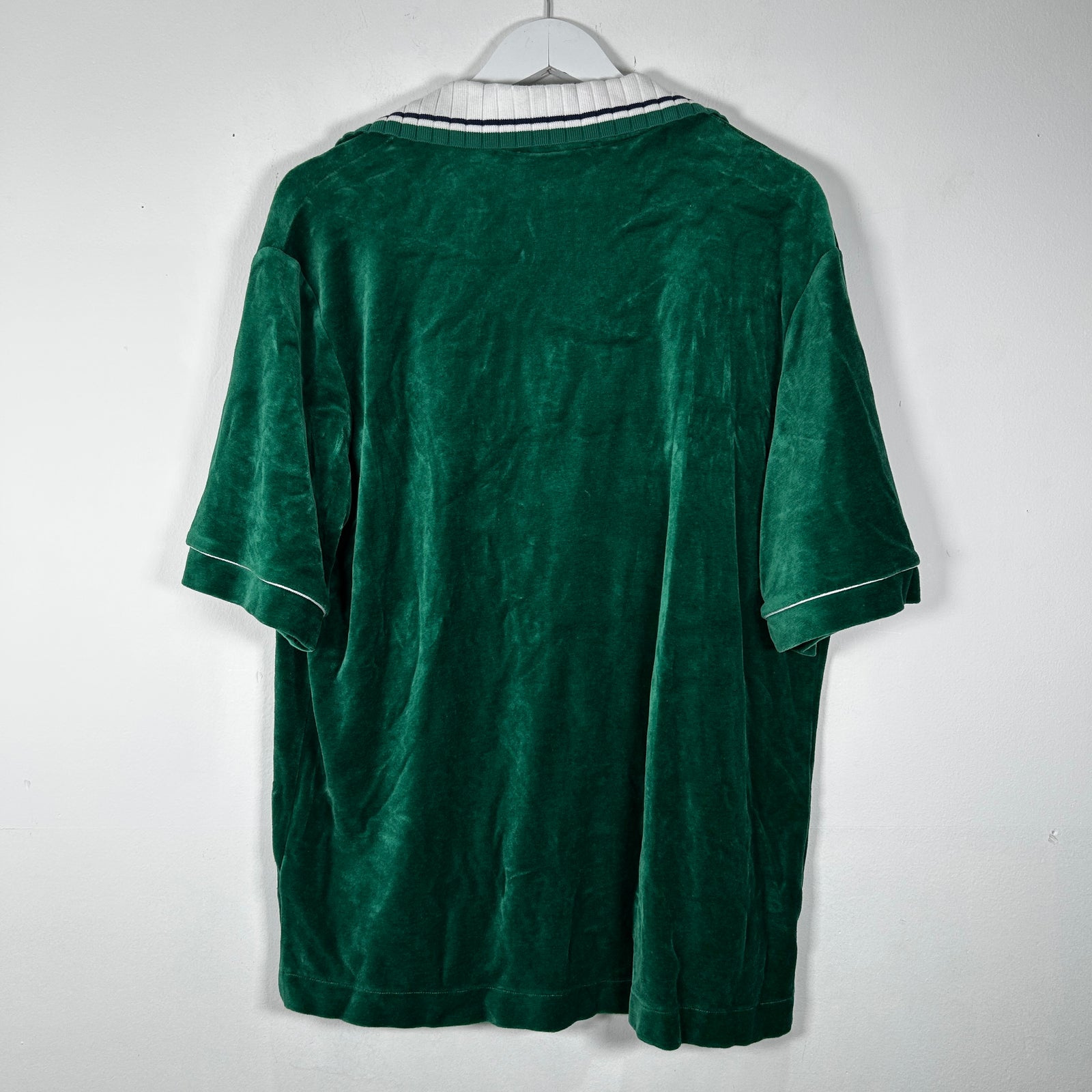 Casablanca Green Velvet Polo Button Up Shirt Size M