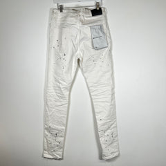 Purple Paint Splatter White Jeans Size 32