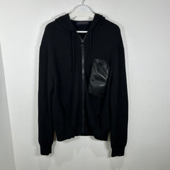 Louis Vuitton 3D Empreinte Pocket Knit Zip Up Hoodie Size XL