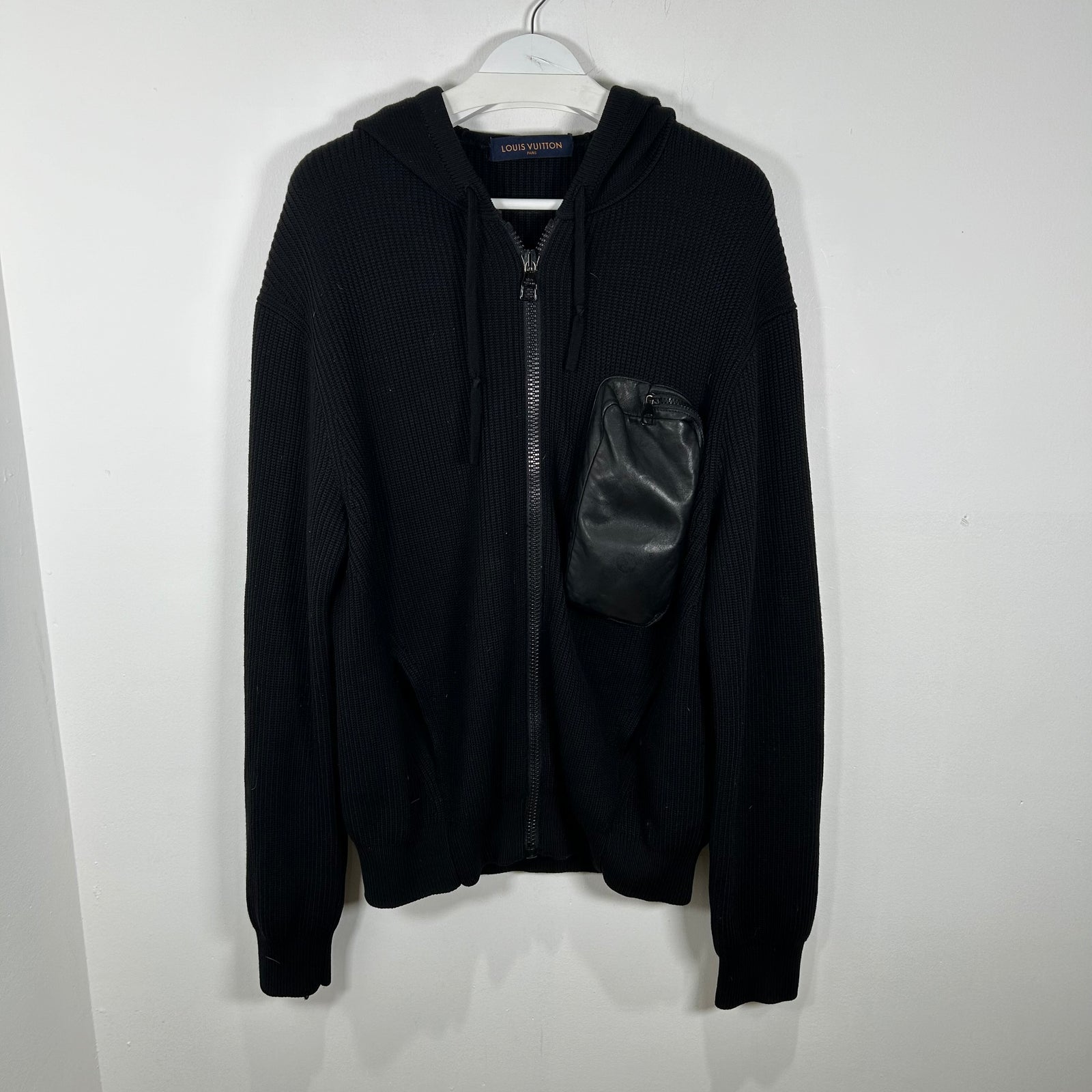 Louis Vuitton 3D Empreinte Pocket Knit Zip Up Hoodie Size XL