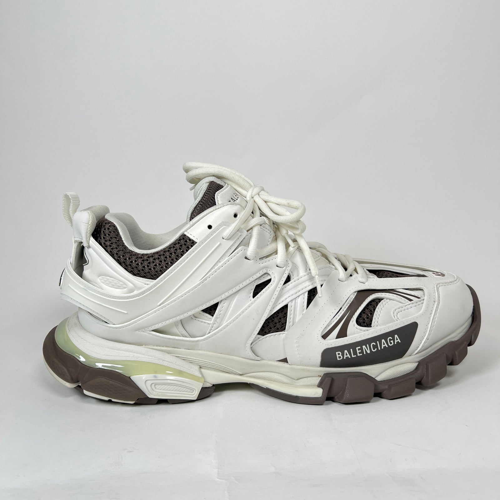 Balenciaga White/Brown Track Sneaker Size 45
