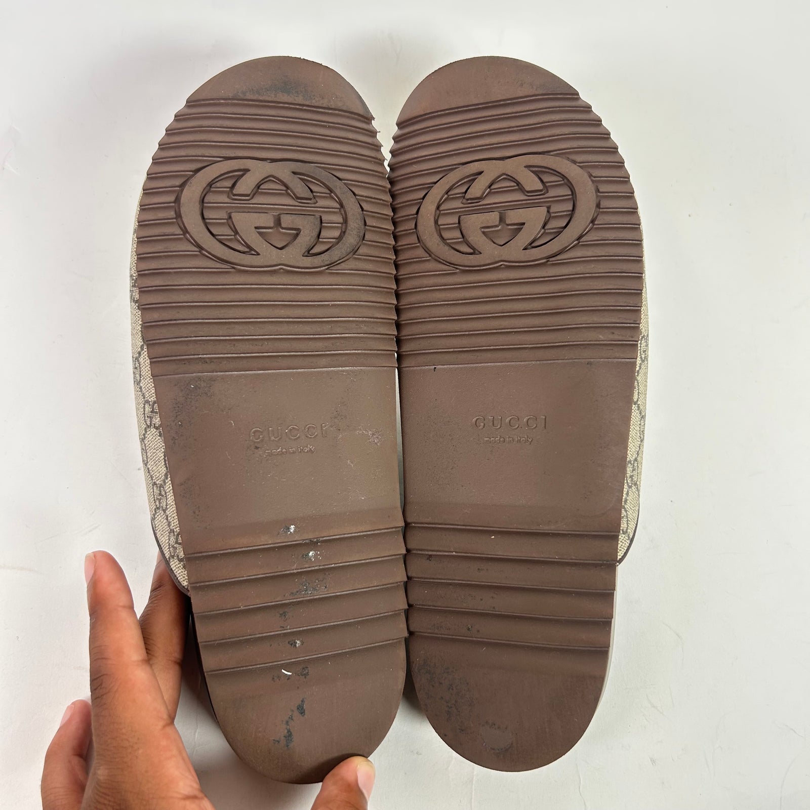Gucci GG Supreme Horsebit Mules