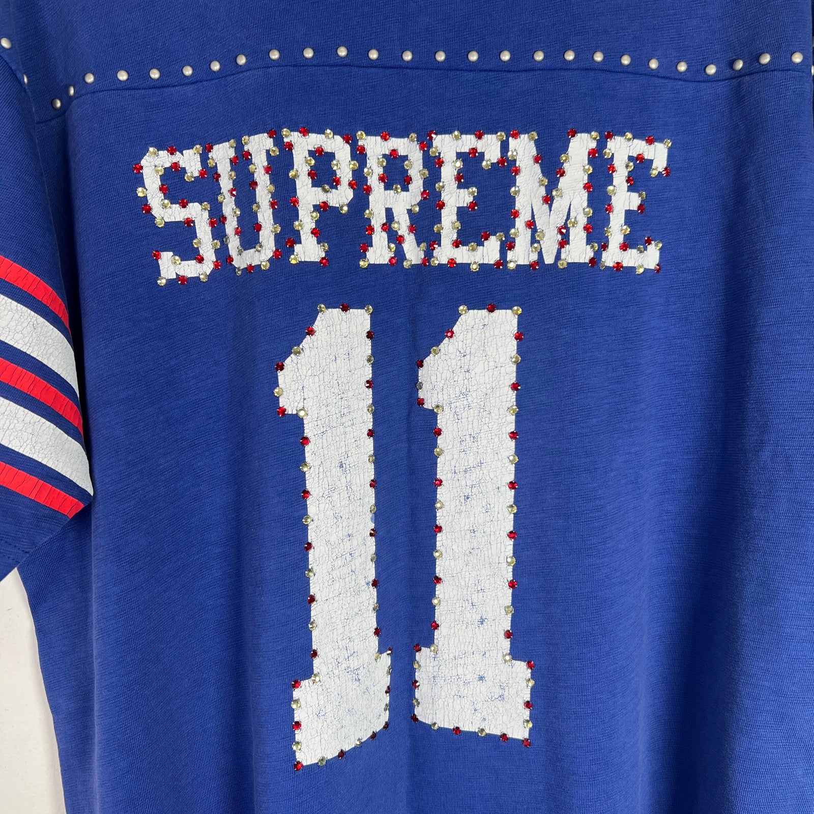 Supreme SS26 Blue Studded Football T-Shirt