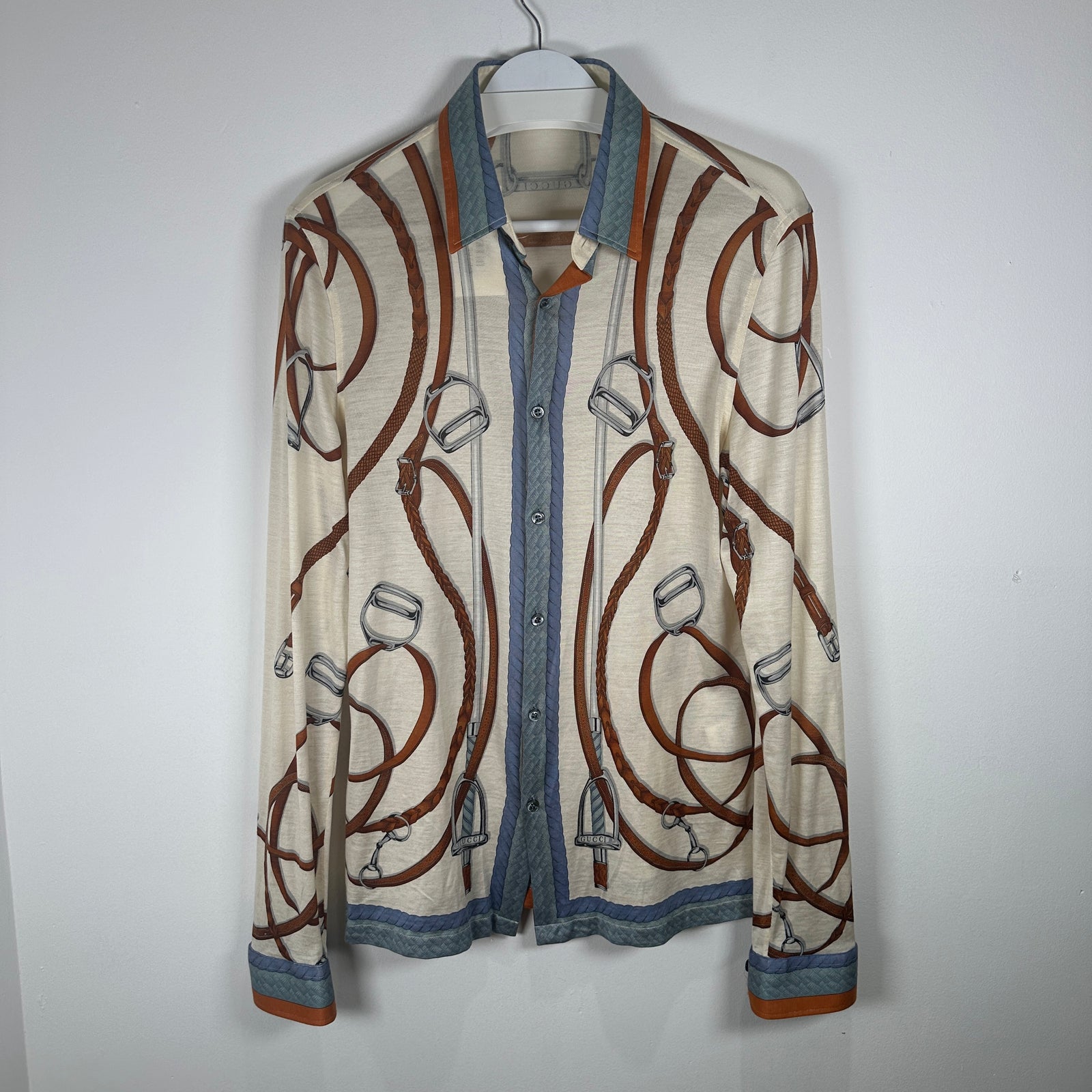 Gucci SS10 Strap Silk Blend Shirt Size M