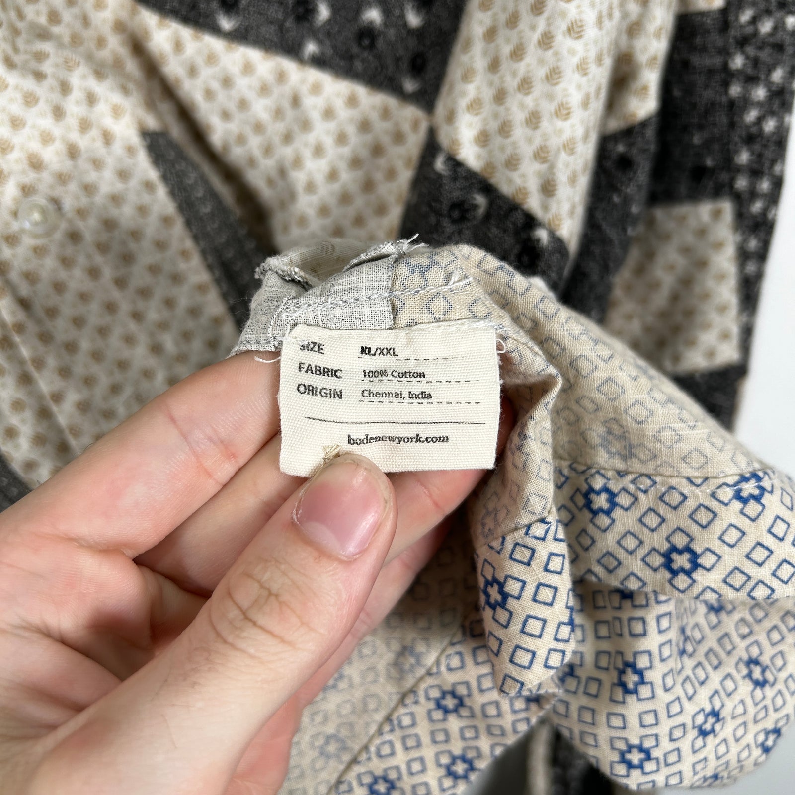 Bode Flower Patchwork Button-Up Shirt Size XL/XXL