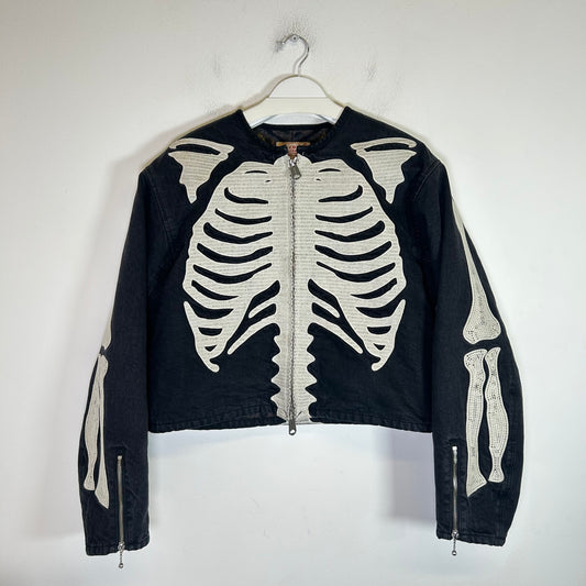 Kapital Kountry Black Denim Motorcross Jacket Size 3