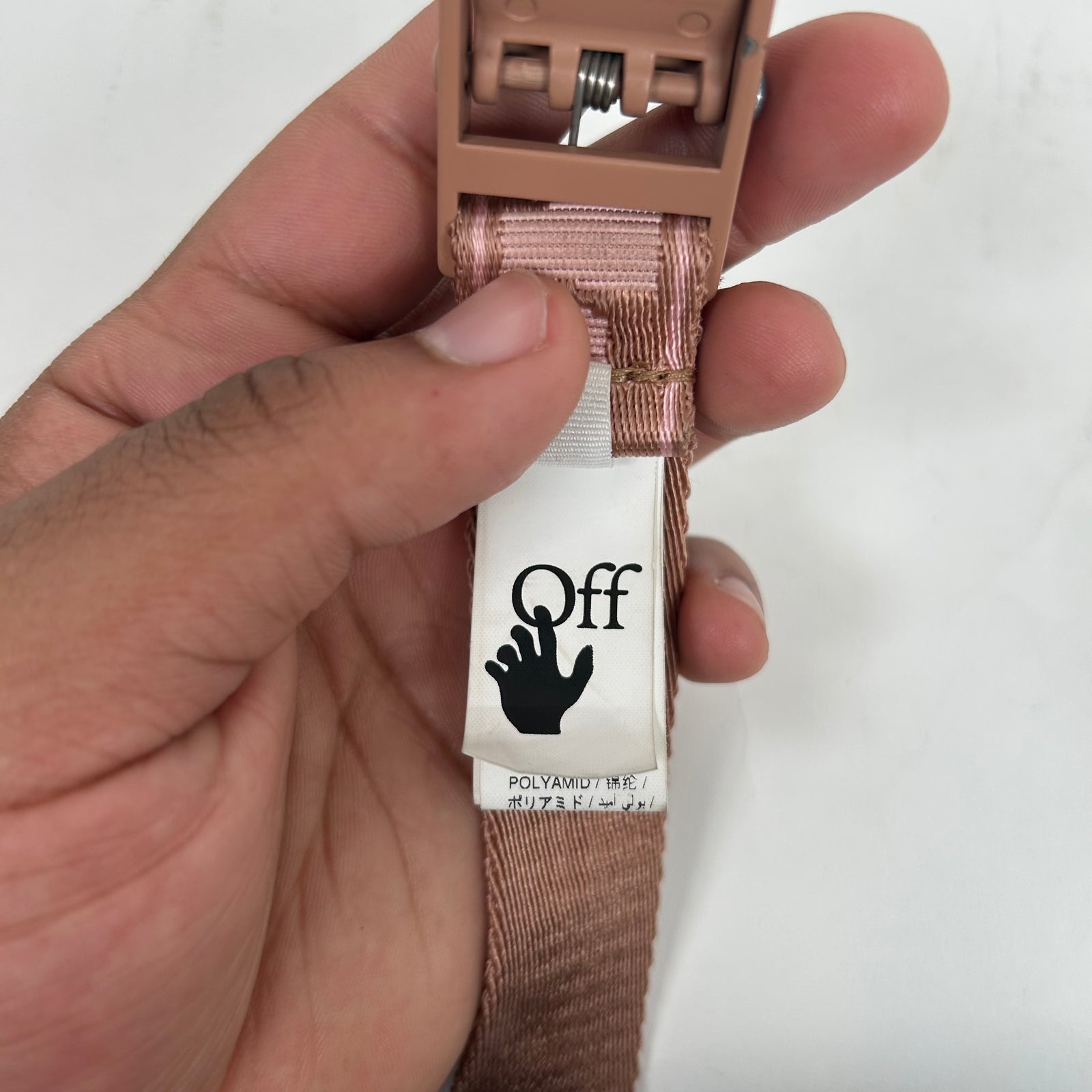Off-White Pink Industrial Belt Size OS