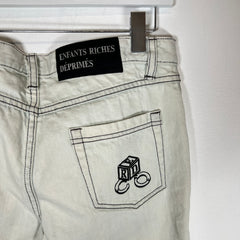Enfants Riches Deprimes White Distressed Denim Shorts