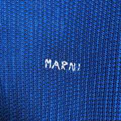 Marni Blue Jacquard Knit Hoodie Size L