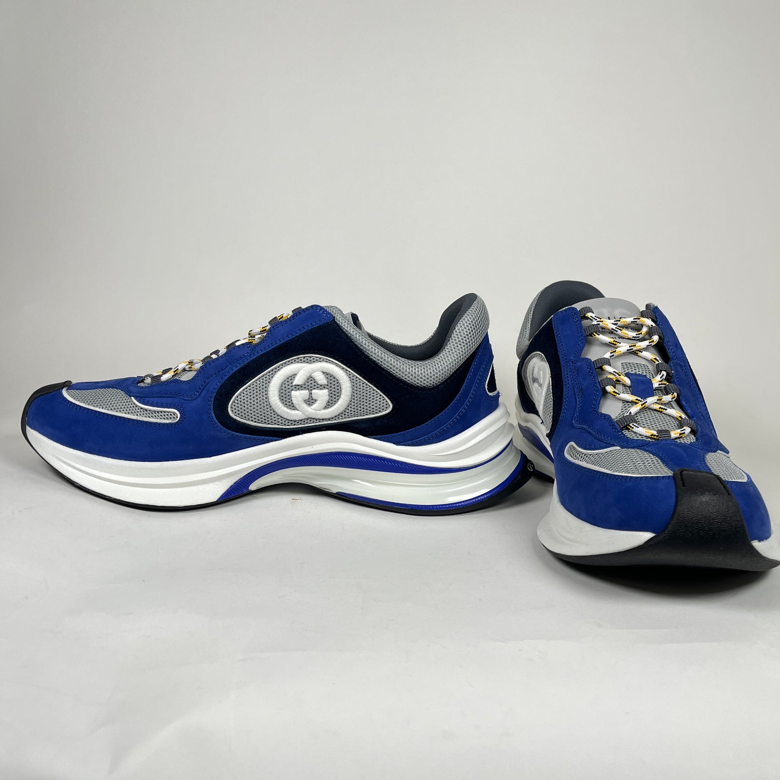 Gucci Blue Suede Run Sneakers Size 11.5