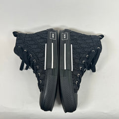 Dior B23 Black Jacquard High Top Sneaker Size 44