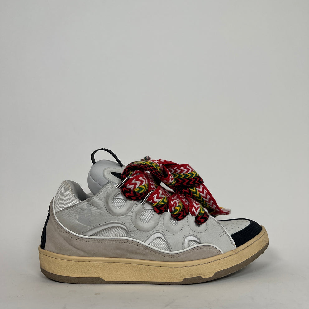 Lanvin White Leather Curb Sneaker Size 43