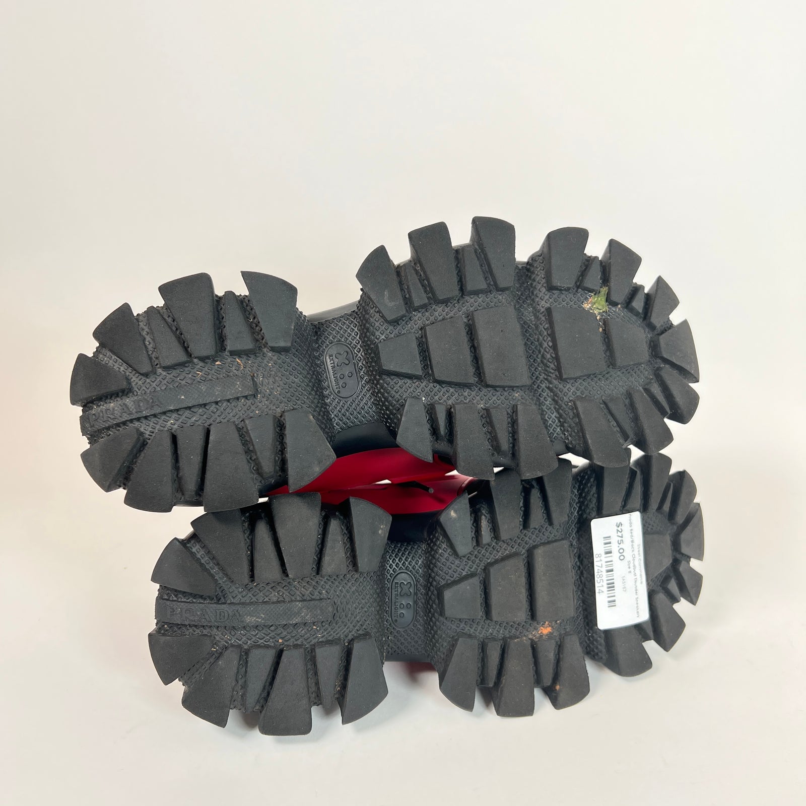 Prada Red/Black Cloudbust Thunder Sneakers Size 8