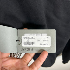 Balenciaga Black Backflip Logo Hoodie Size 2