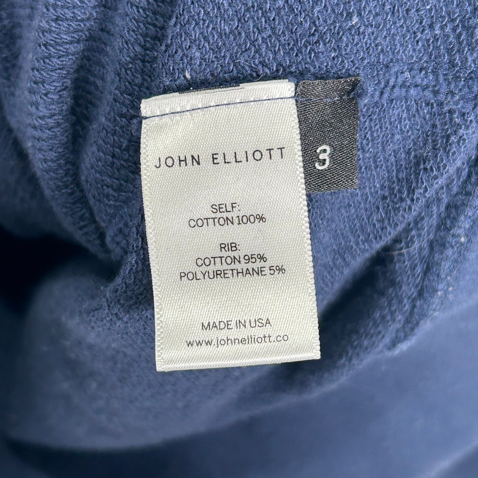 John Elliot Blue Zip-Up Hoodie Size 3