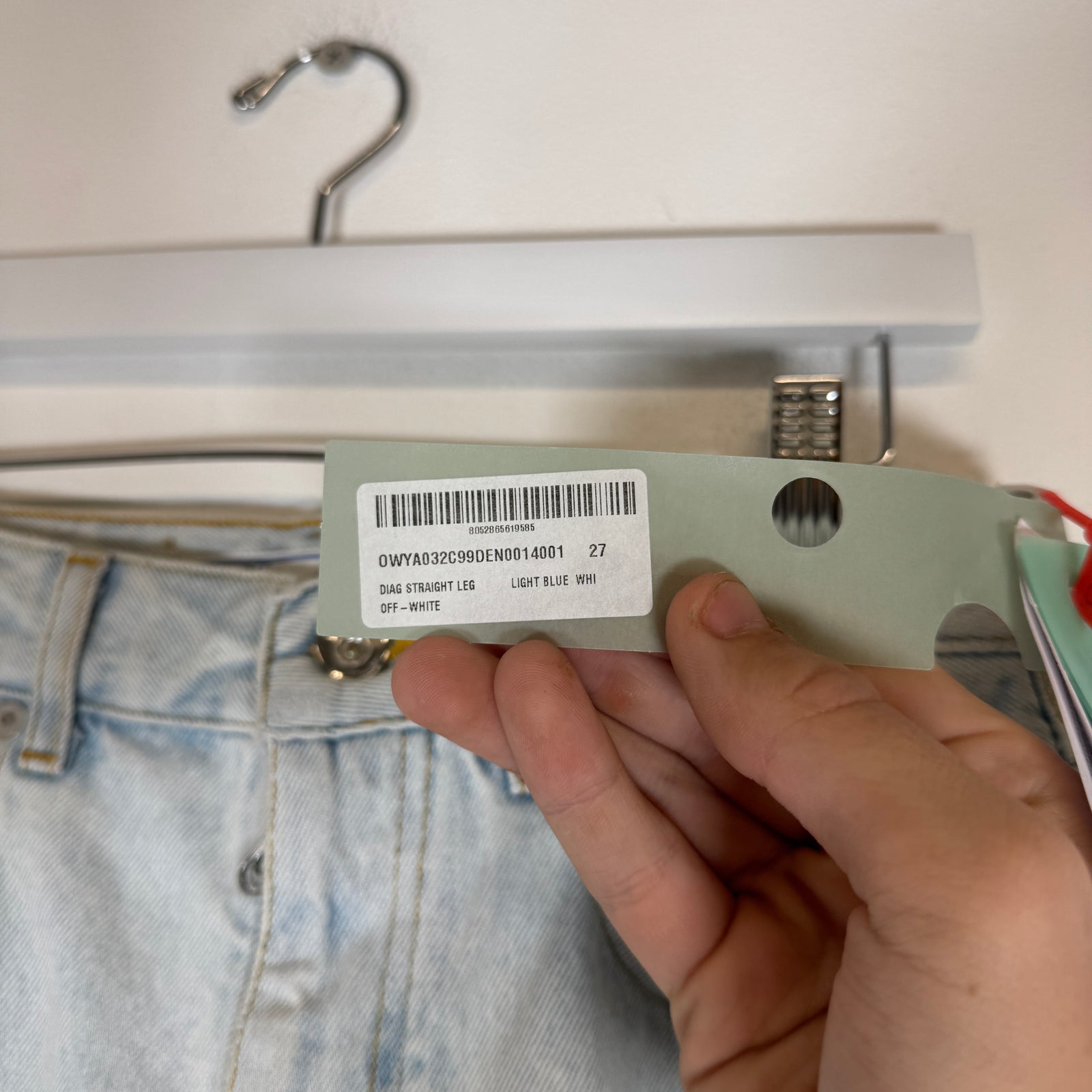 Off-White Bleach Blue Diag Slim Jeans Size 27