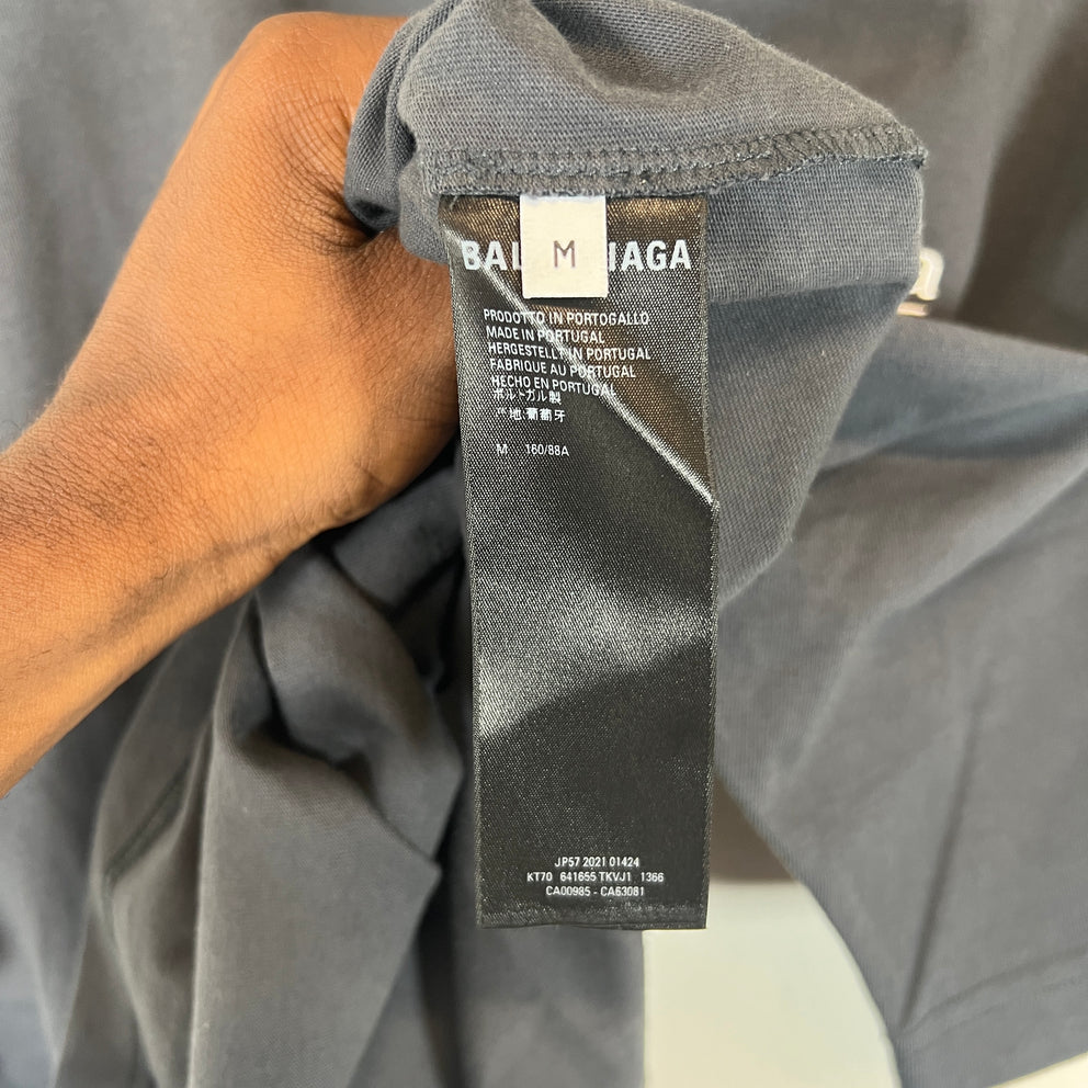 Balenciaga Dark Grey Campaign Logo T-Shirt Size M