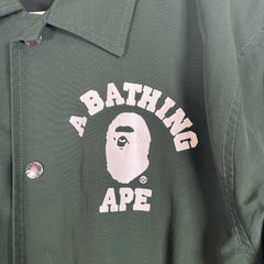 Bape Green College Coach Jacket Size M