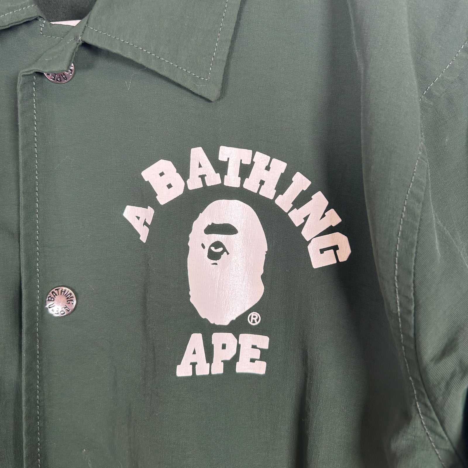 Bape Green College Coach Jacket Size M