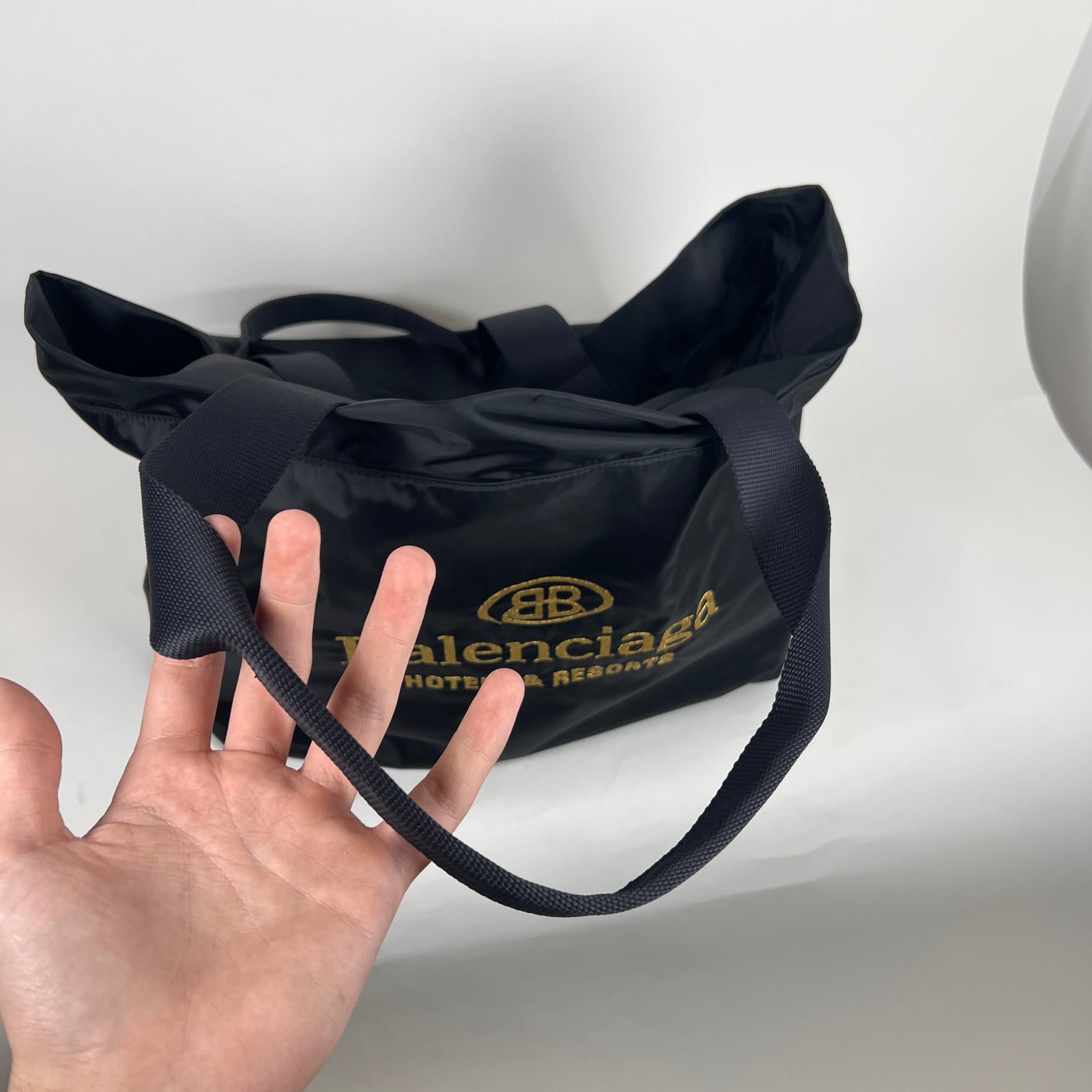 Balenciaga Black Hotel & Resorts Large Nylon Tote Bag