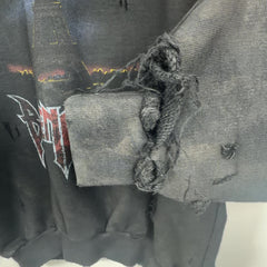 Balenciaga SS24 Paris Moon Distressed Zip-Up Hoodie