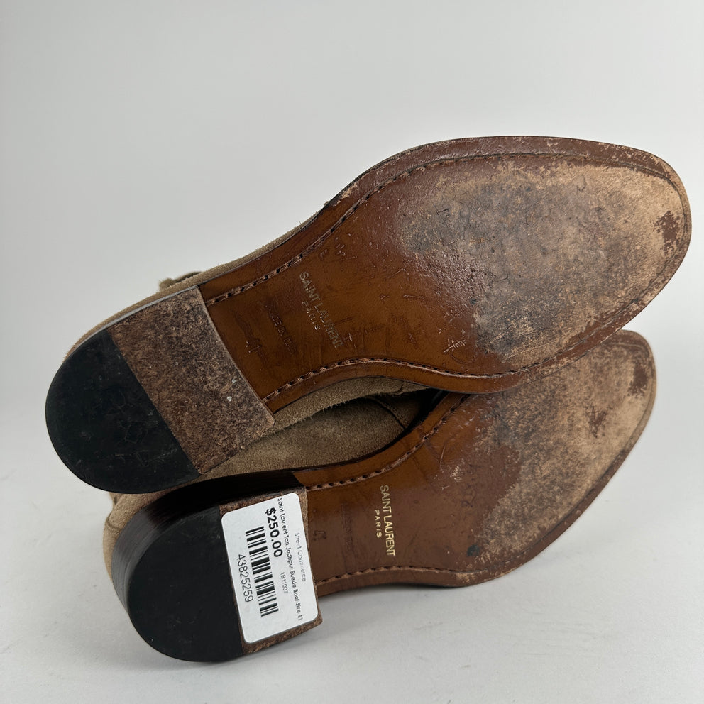 Saint Laurent Tan Jodhpur Suede Boot Size 41